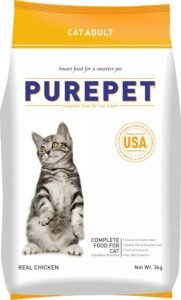 Purepet Adult Dry Cat Food, Real Chicken, 3 Kg