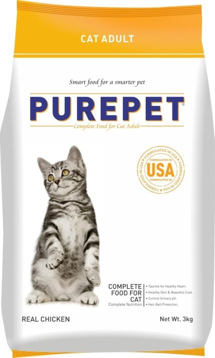 Purepet Adult Dry Cat Food, Real Chicken, 3 Kg